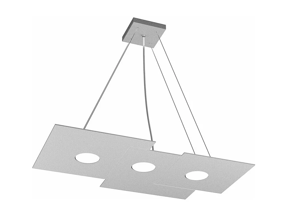 Suspension moderne Toplight Plate 67 x 35 cm en métal gris - Douille GX53 x 3 - Hauteur max. 100 cm