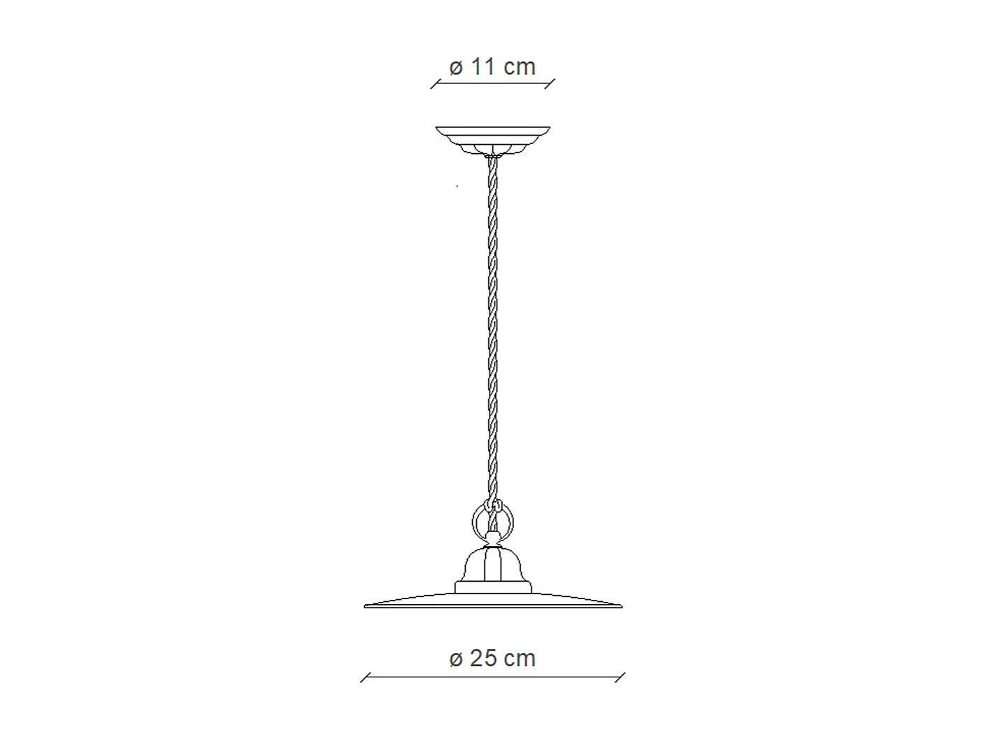 Lampadario Industrial Potenza Ferro E Ceramica Nero Diam. 25Cm 1 Luce E27