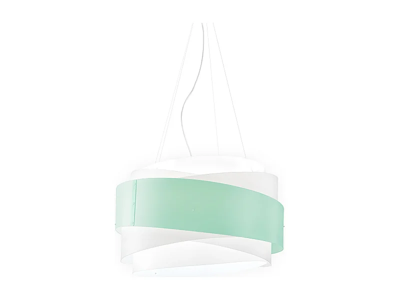 Lampadario Moderno Bea Polilux ® Verde Pastello E Metallo Cromo 5 Luci E27 D80Cm