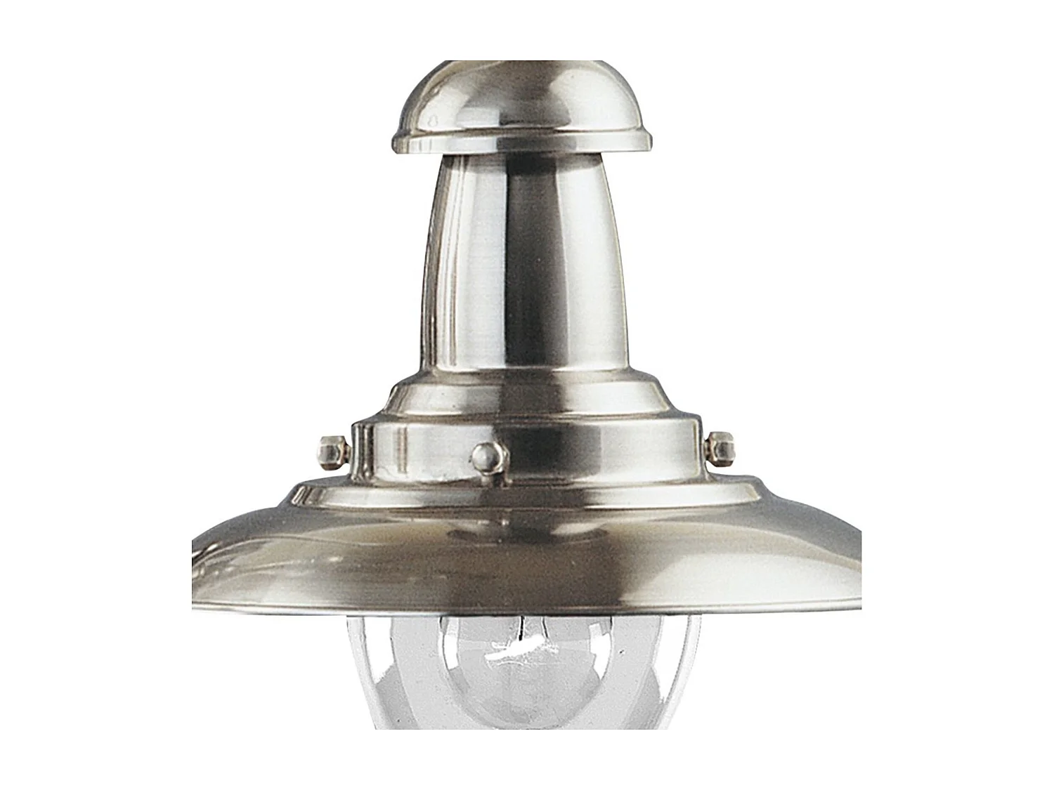 Searchlight Fisherman - Lampadario a sospensione a 1 luce a cupola in argento satinato, vetro trasparente medio, E27