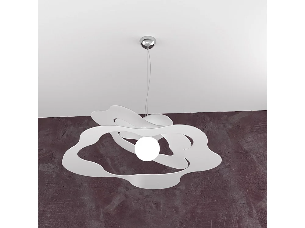 Ripples Sospensione D.70 Cm. 1 Luce Bianco