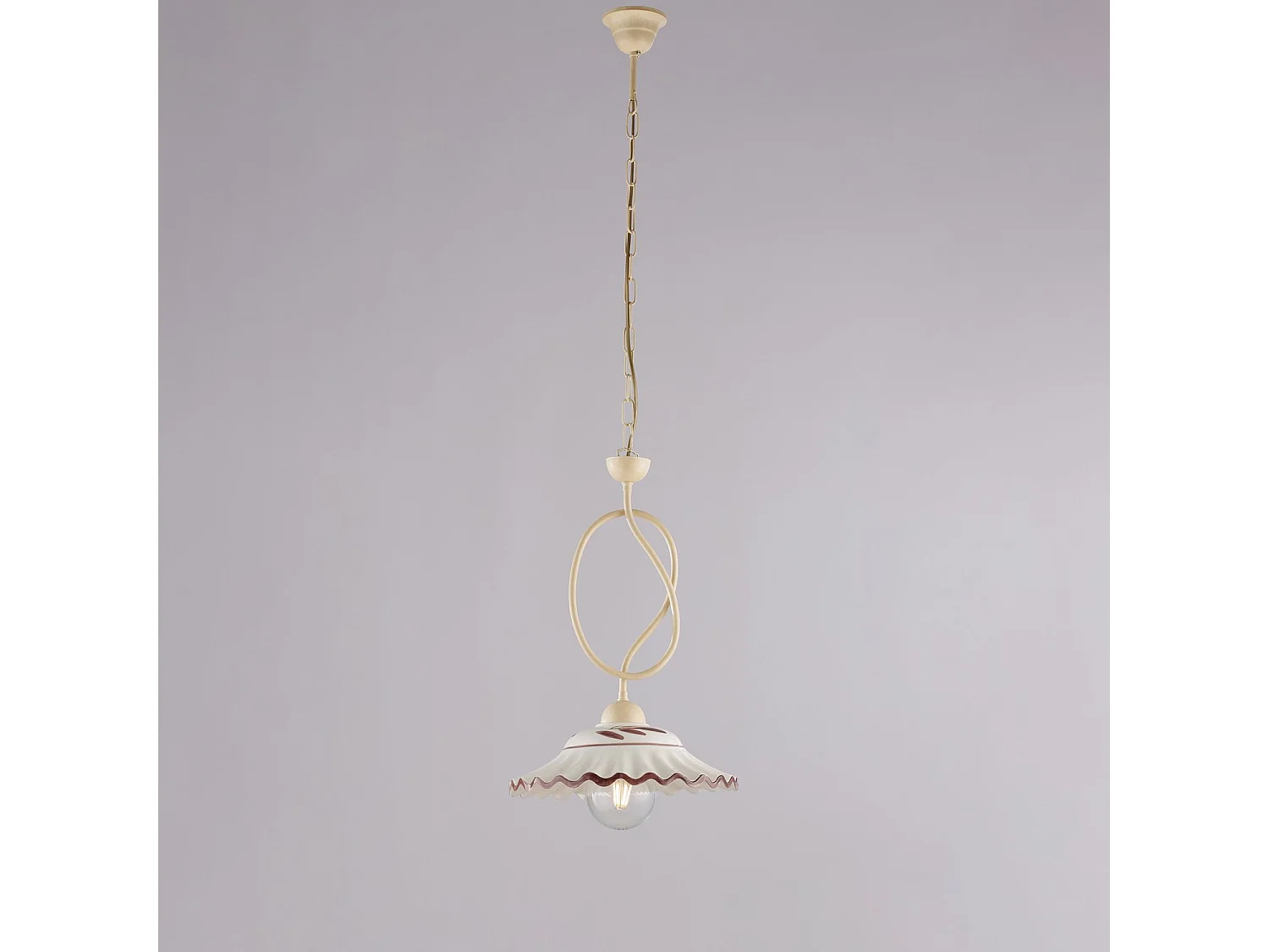 Belight -  Alice – Kronleuchter braun, Antikgolddekor, Alabasterglas Ø14, Ø57, 5-flammig – BL230-5-BR