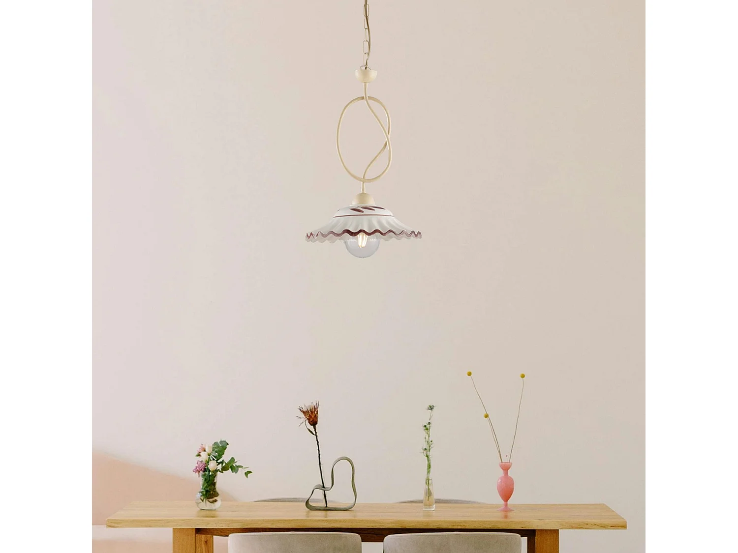 Belight -  Alice – Kronleuchter braun, Antikgolddekor, Alabasterglas Ø14, Ø57, 5-flammig – BL230-5-BR