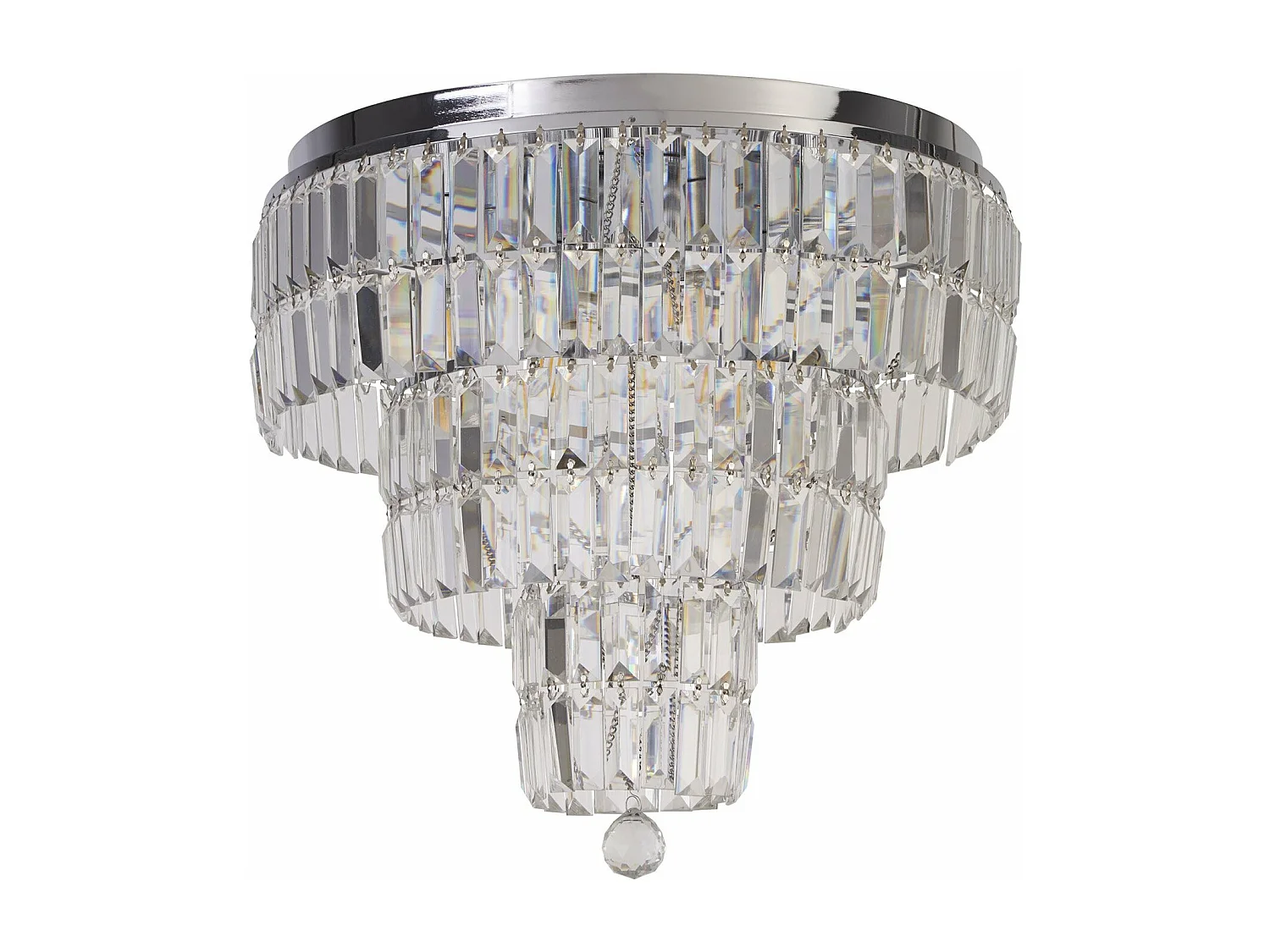 Lampada a Soffitto Classica Impero Acciaio Cromo Vetro Trasparente 6 Luci E14