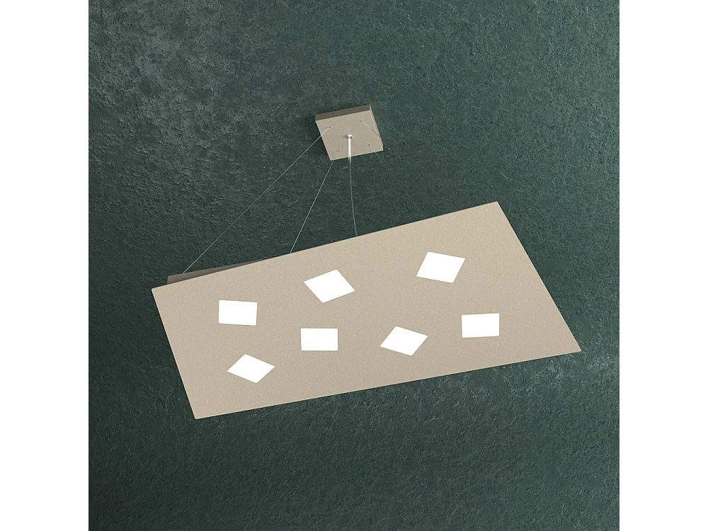 Sospensione Moderna Note Metallo Sabbia 7 Luci Gx53