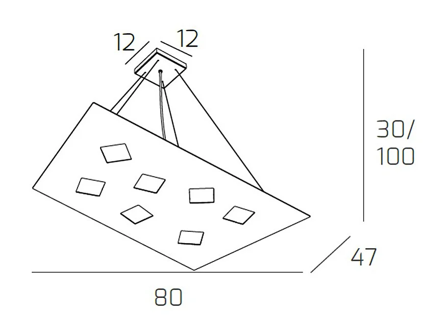 Sospensione Moderna Note Metallo Sabbia 7 Luci Gx53
