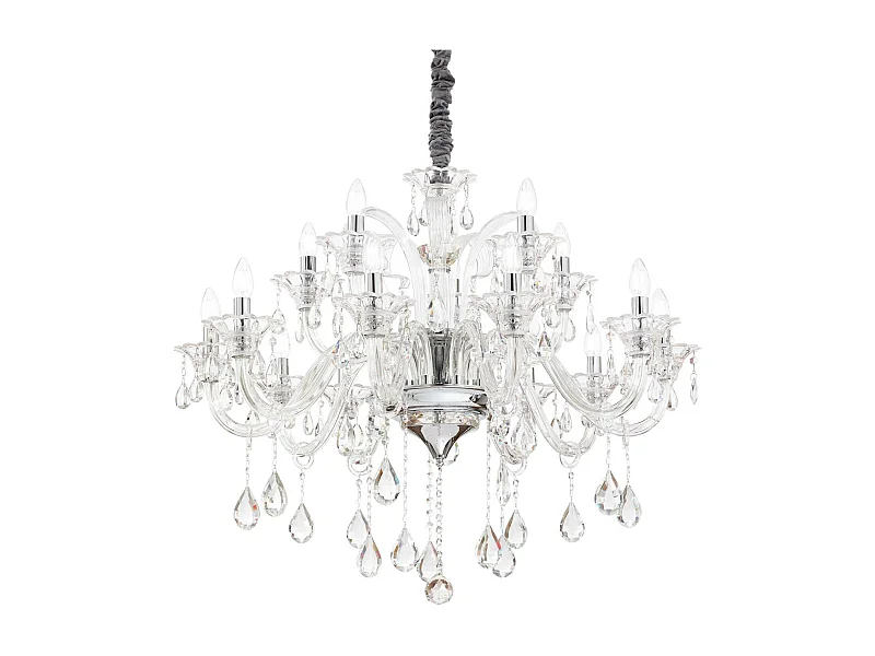 Ideal Lux Colossal Lustre à 15 ampoules en verre transparent, E14