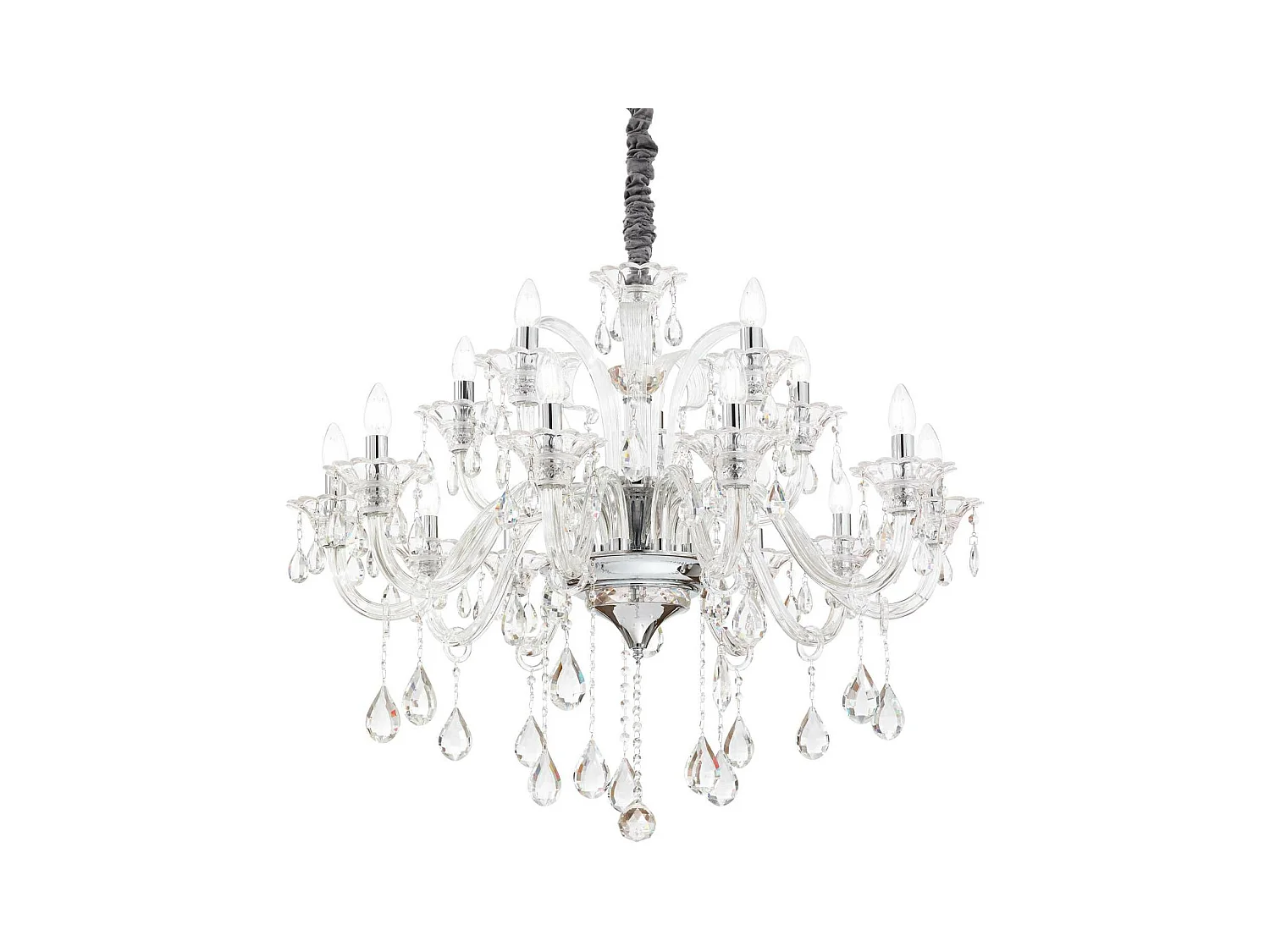 Ideal Lux Colossal Lustre à 15 ampoules en verre transparent, E14