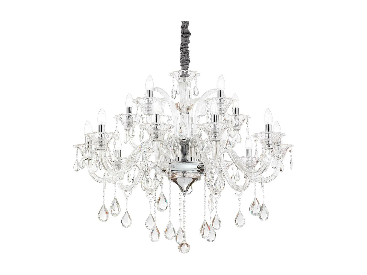 Ideal Lux Colossal Lustre à 15 ampoules en verre transparent, E14