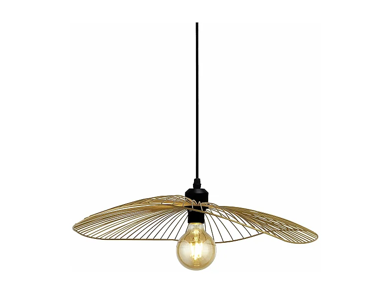 Sospensione Industrial-Nordico Onda Acciaio Nero Oro 1 Luce E27