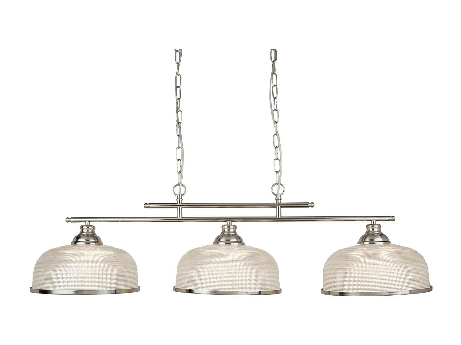 Lampadario Rustico Bistrot Ii Acciaio Argento Vetro Trasparente 3 Luci E27