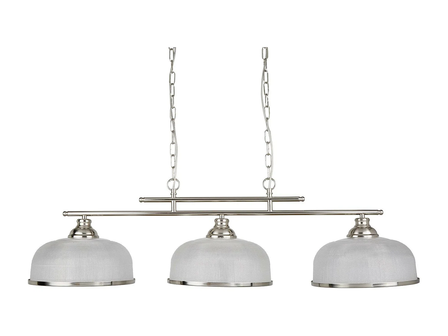 Lampadario Rustico Bistrot Ii Acciaio Argento Vetro Trasparente 3 Luci E27