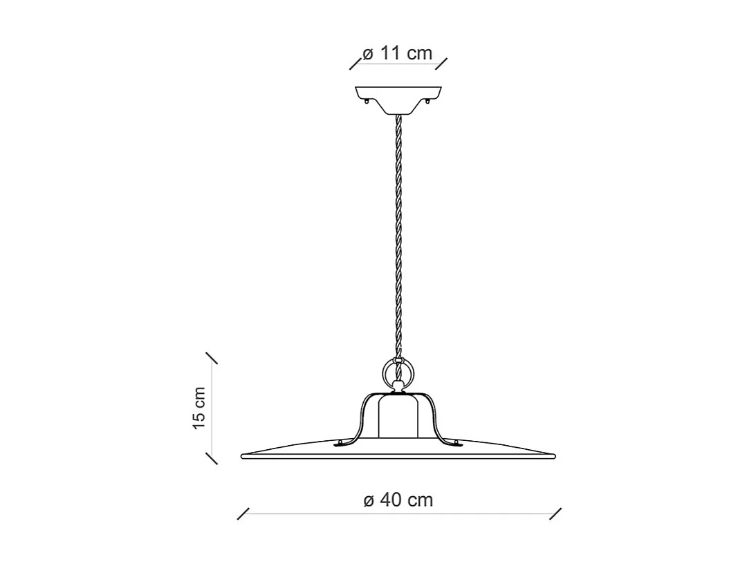 Lampadario Vintage Country Ferro E Ceramica Tortora 1 Luce E27