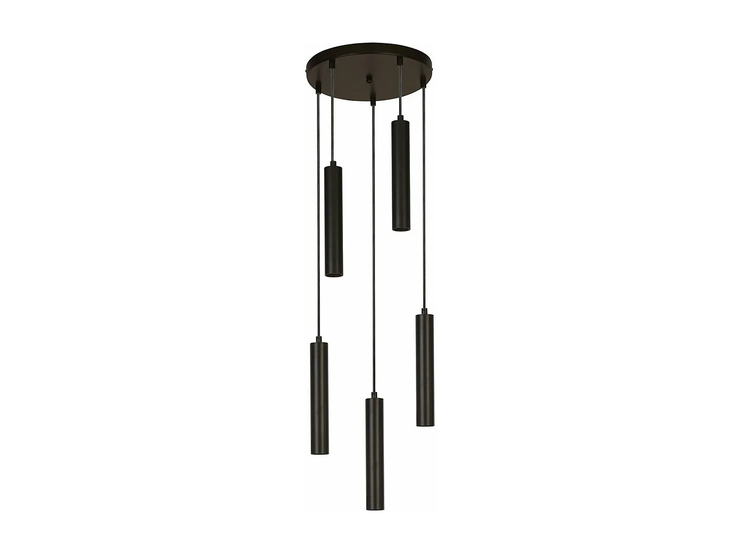 Lampadario Contemporaneo Dulwich Acciaio Nero 5 Luci E27