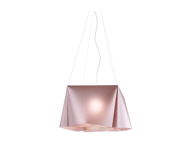 Lampadario Moderno Wanda Polilux ® Pink Metal E Metallo Cromo 3 Luci E27