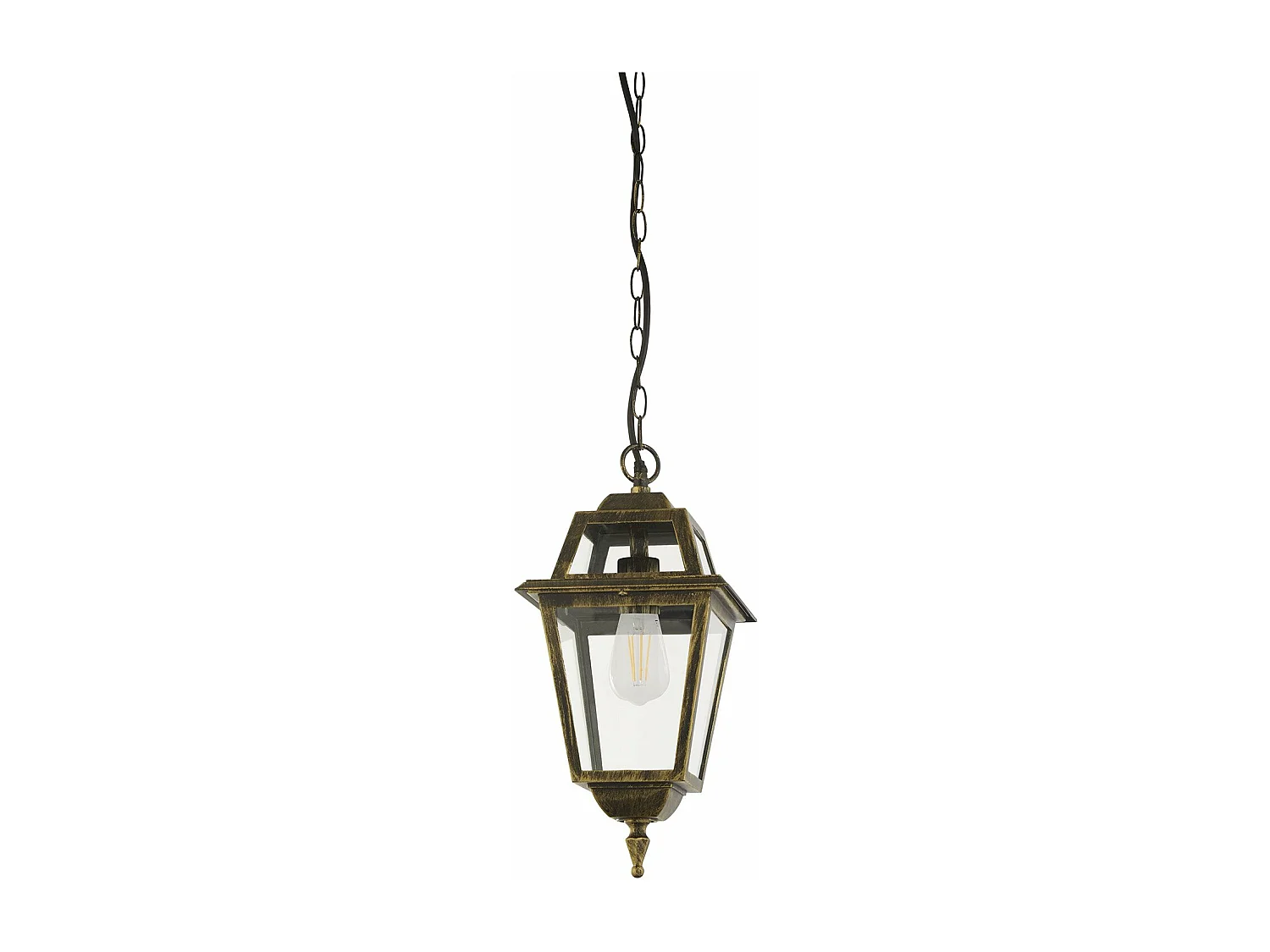 Sospensione Vintage - Decò Nuova Orleans Alluminio Nero E Oro 1 Luce E27