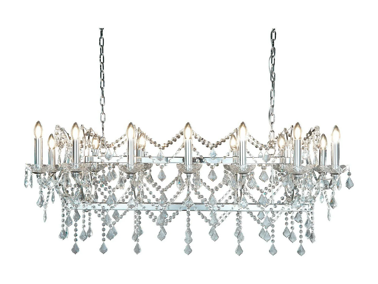 Searchlight Florence 14 ljus kristallkrona kromfinish, E14