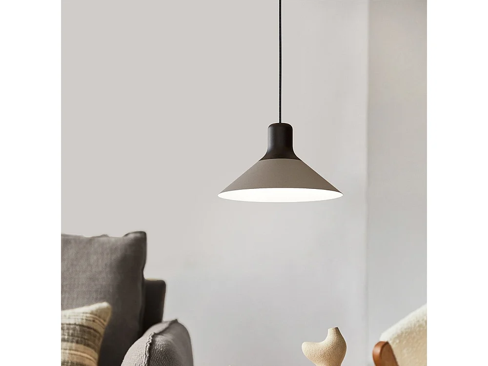 Lampadario Industrial Abreosa 1 Luce Metallo Nero E Grigio