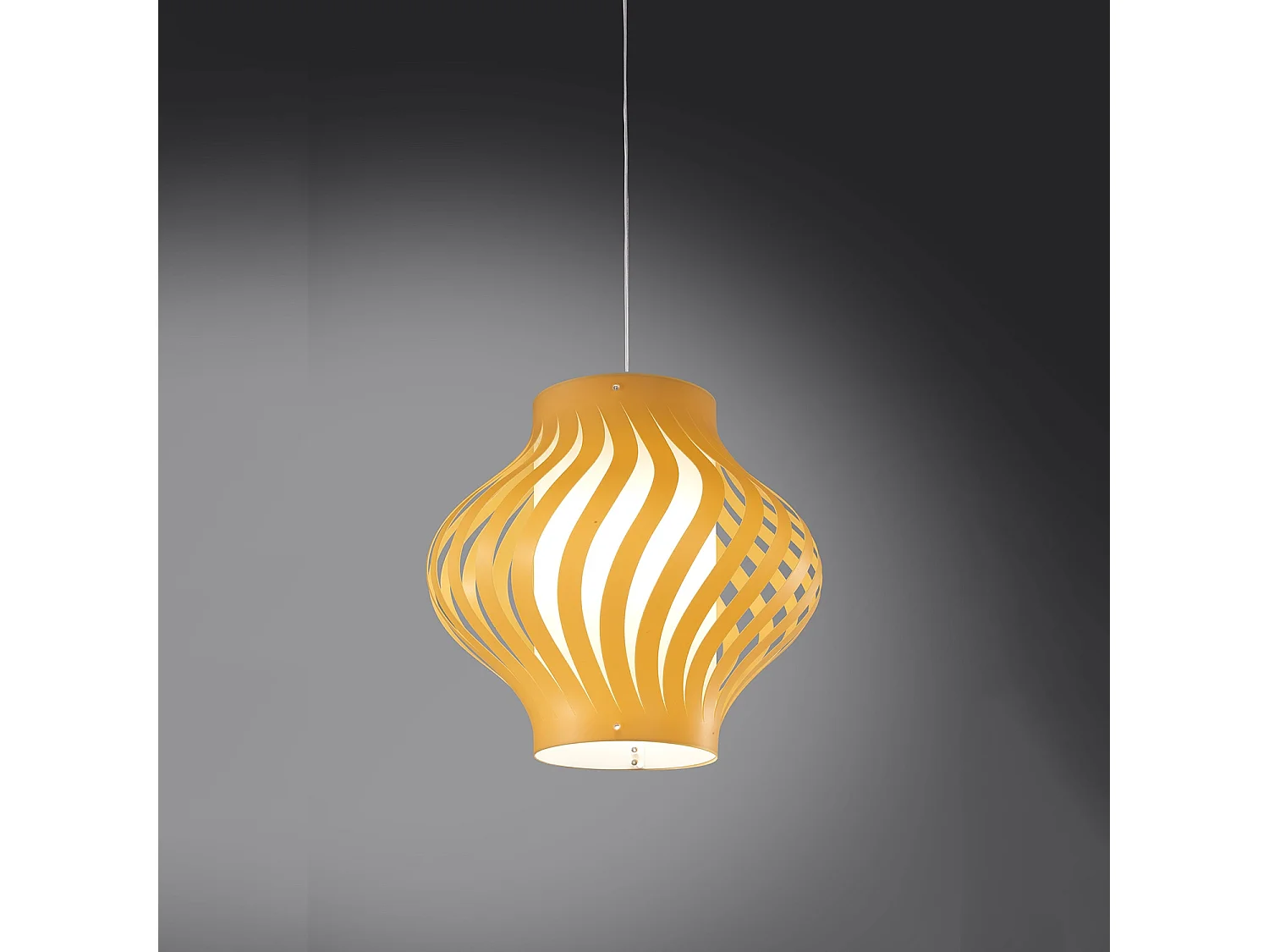 Sospensione Moderna Helios Larga Polilux ® Ocra Pastello 1 Luce E27