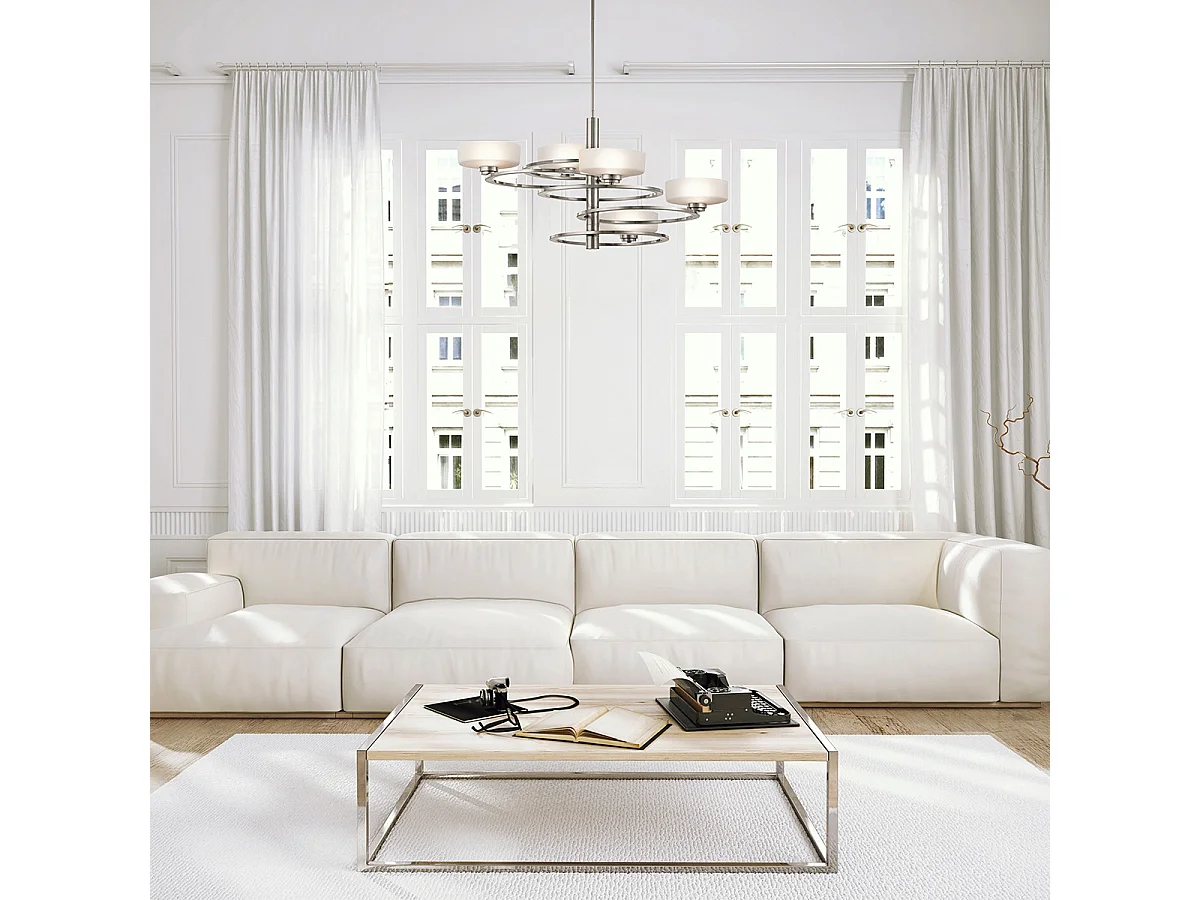 Elstead Aleeka - Lampadario Multi Braccio 4 Luci Finitura Peltro Classico, G9