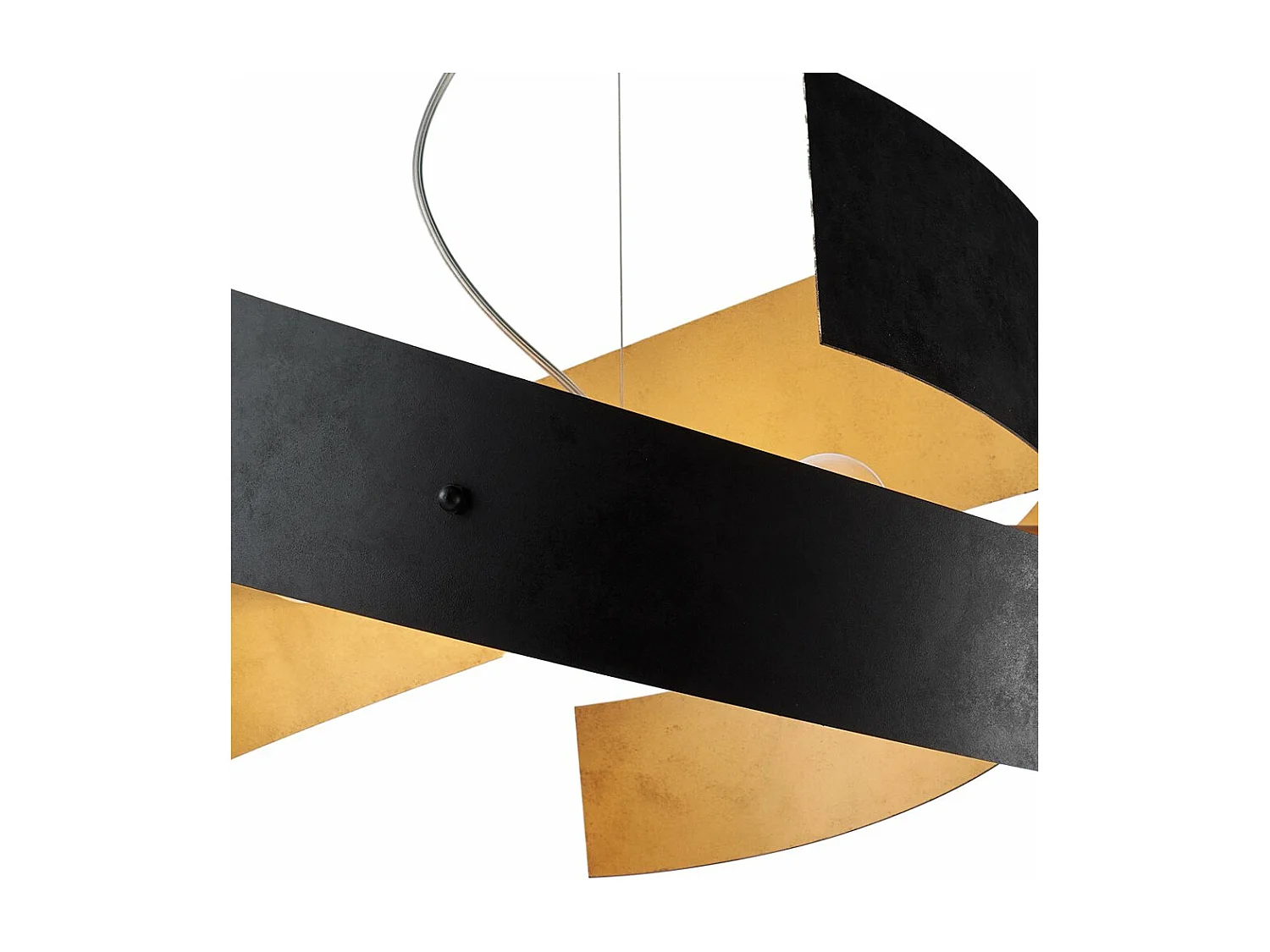 Sospensione Moderna 3 Luci Elisa Ferro Nero Con Decorazione Oro