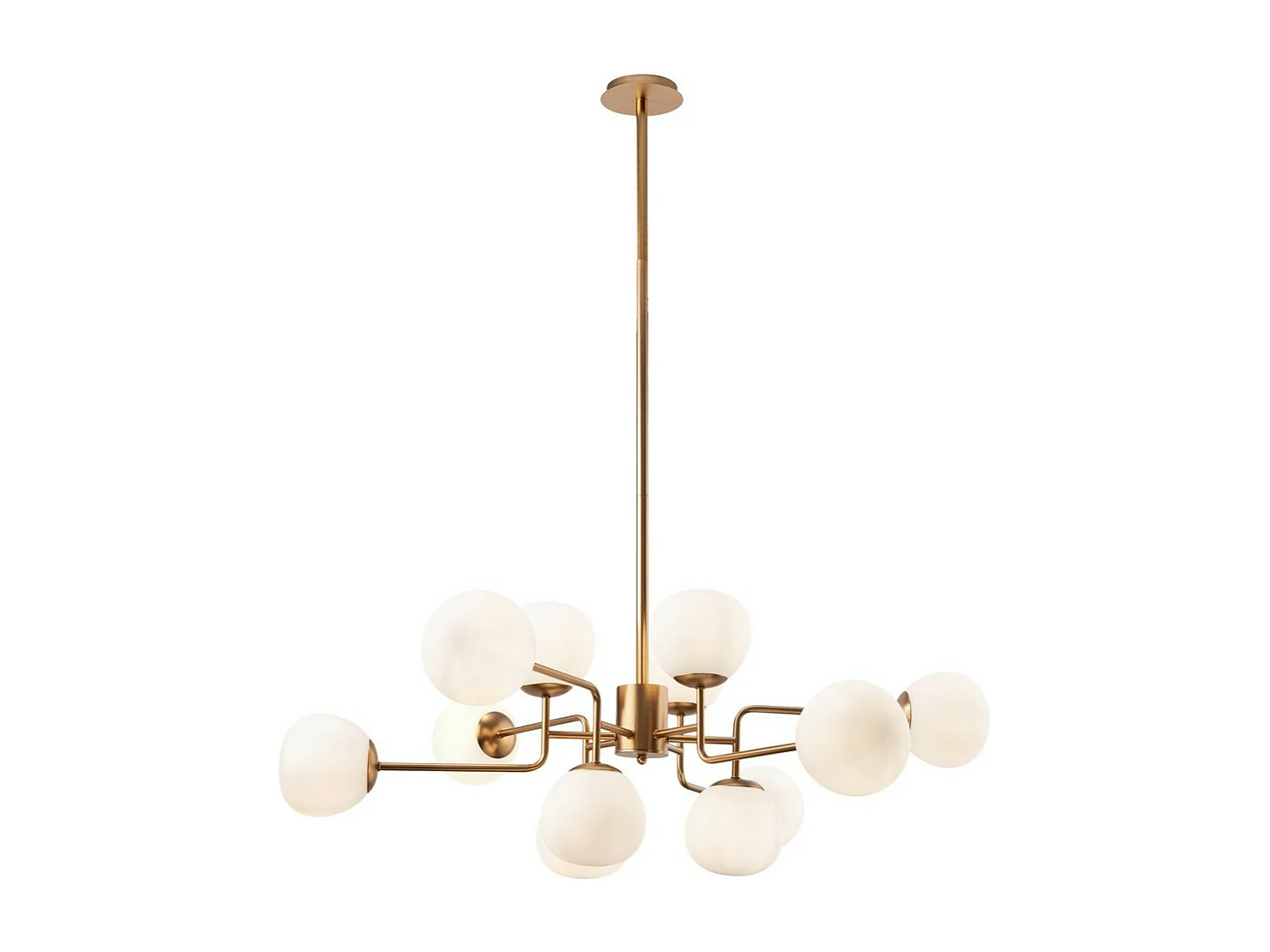 Erich Globe Deckenpendel Messing, 12 Licht, E14