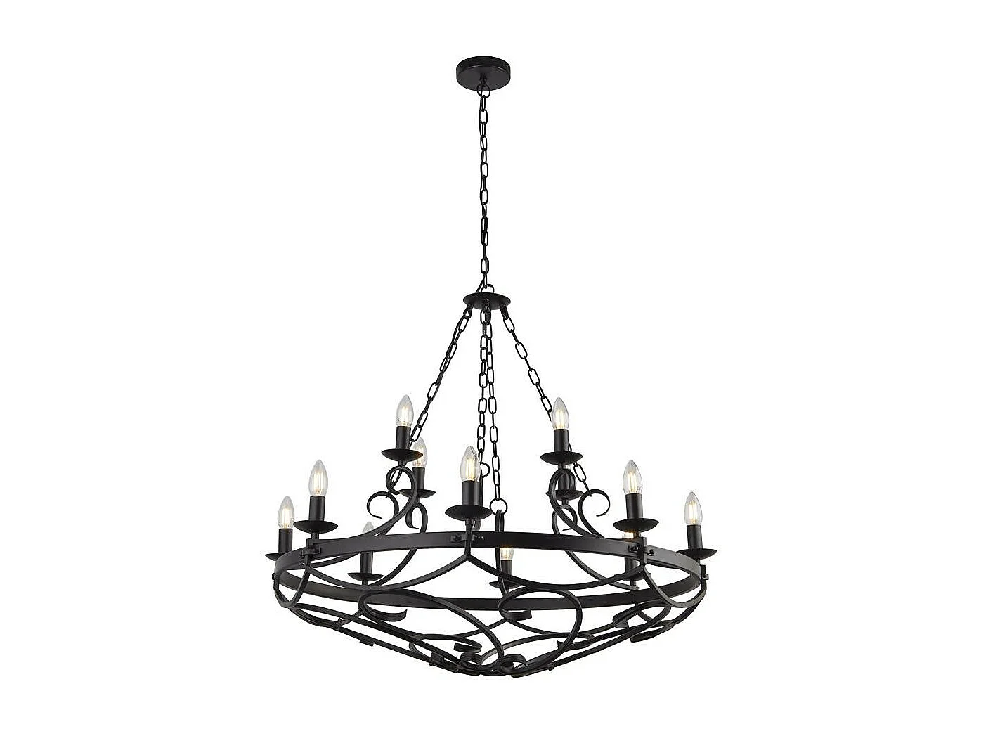 Searchlicht Cartwheel III Cartwheel 12 licht Pendelleuchte, Kette Schwarz