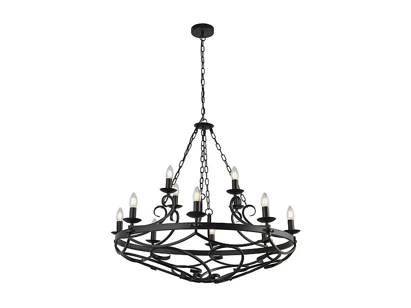 Searchlight Cartwheel IIICartwheel 12 Light Pendel, Chain Black