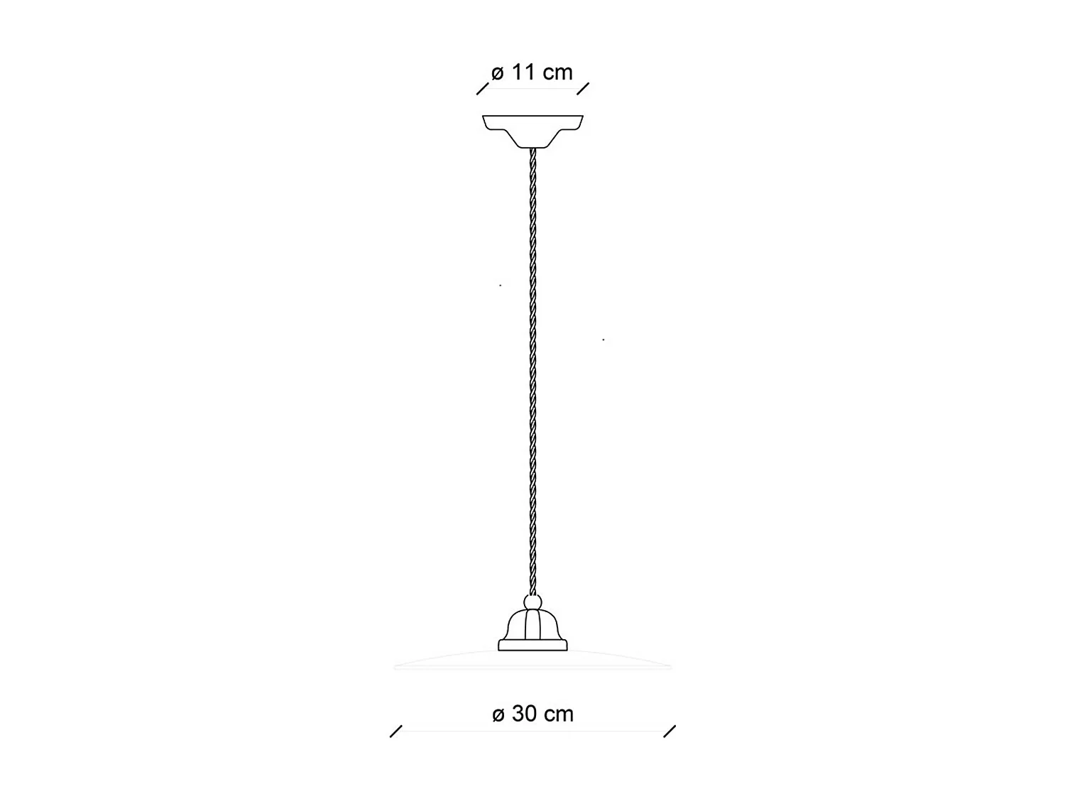 Lampadario Vintage B&W Metallo Smaltato Nero E Bianco 1 Luce E27 30Cm