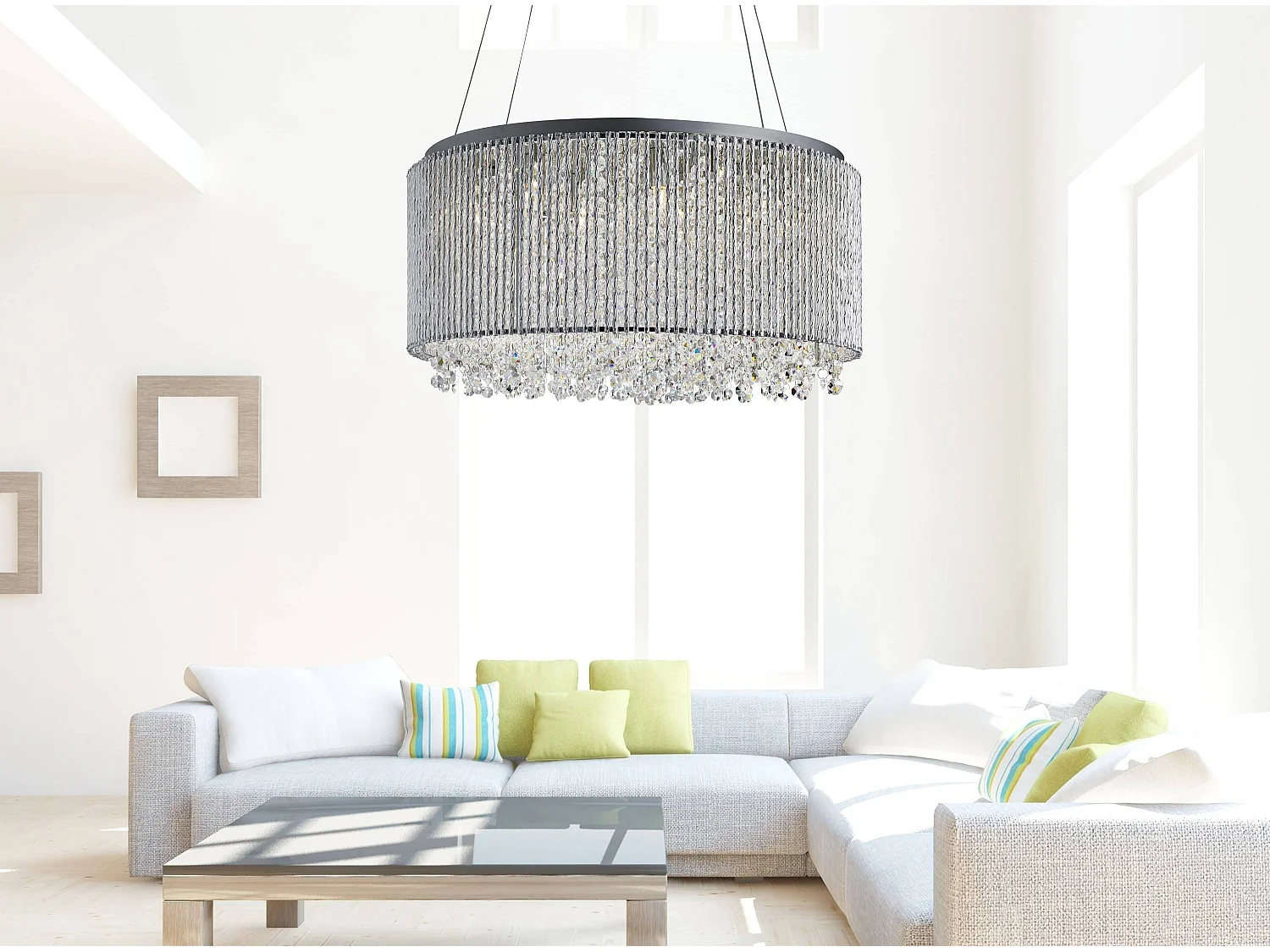 Searchlight Beatty 8 ljus takhnge krom med kristaller, G9