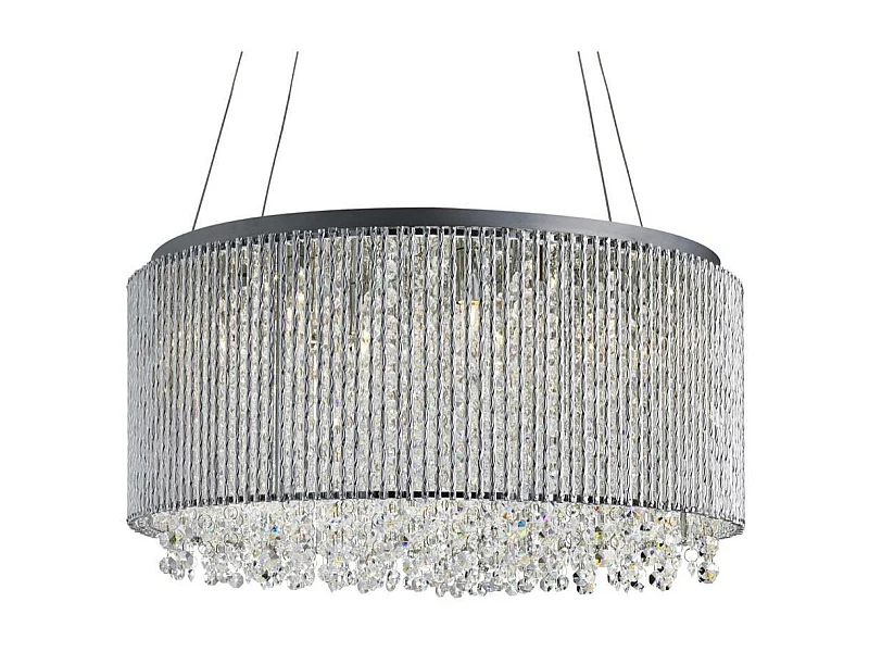 Searchlight Beatty - Sospensione a soffitto a 8 luci cromata con cristalli, G9