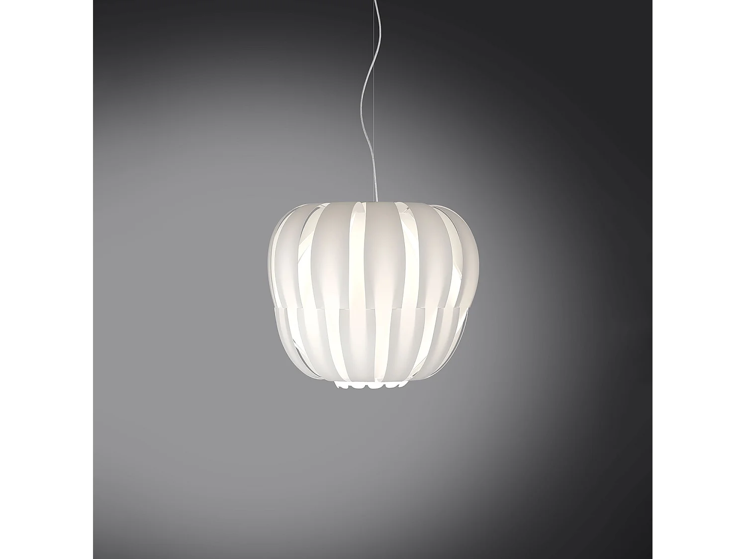 Sospensione Moderna Queen Polilux ® Bianco E Metallo Cromo 1 Luce E14