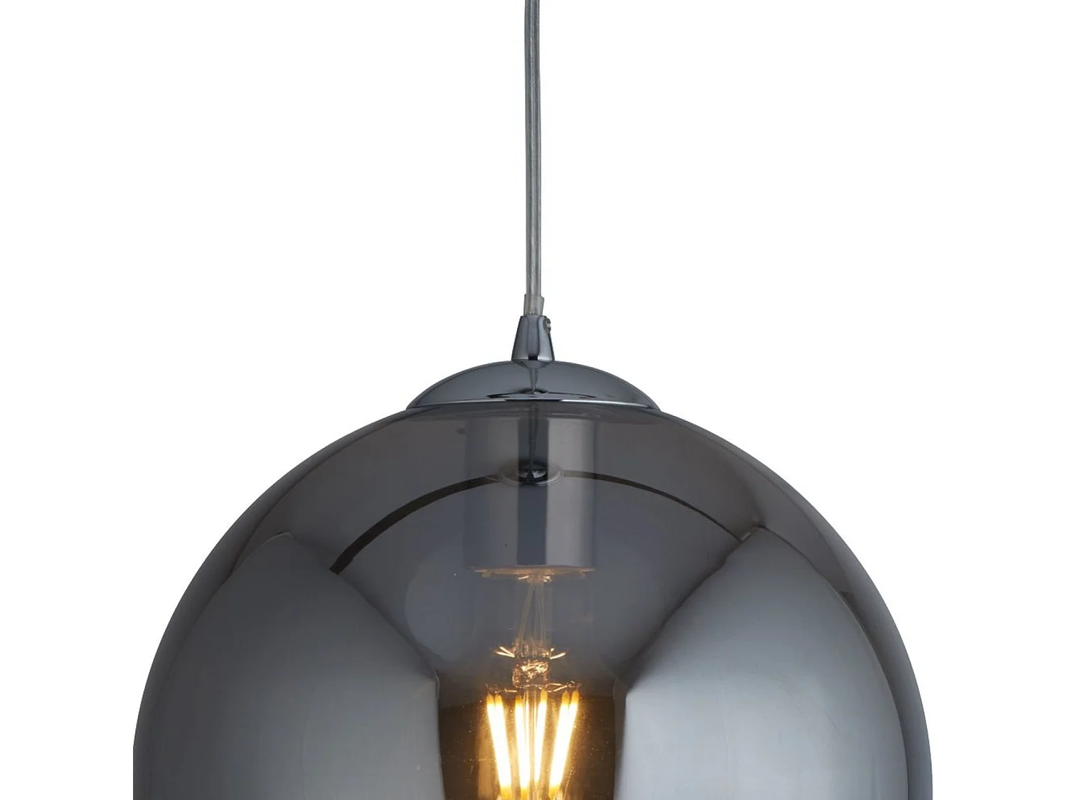 Searchlight Balls - Sospensione a soffitto a 1 luce a cupola Cromo, Vetro fumé, E27