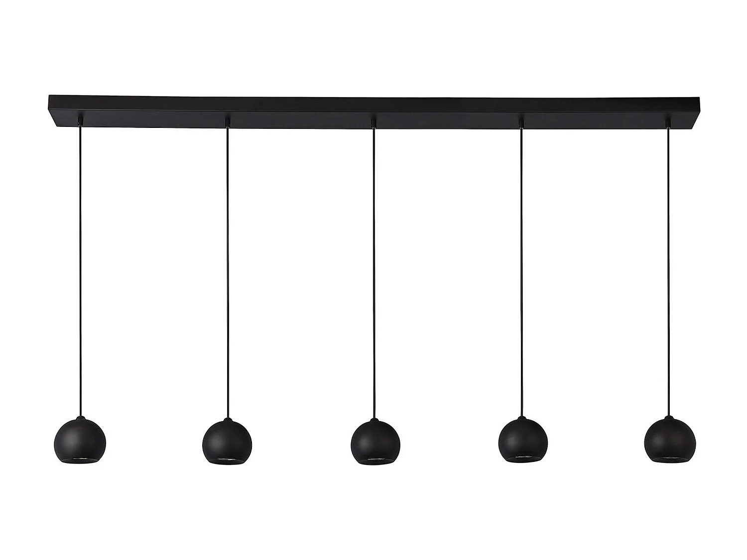 Searchlicht Eindhoven 5-Licht-Matt-Schwarz-Stab-Anhänger