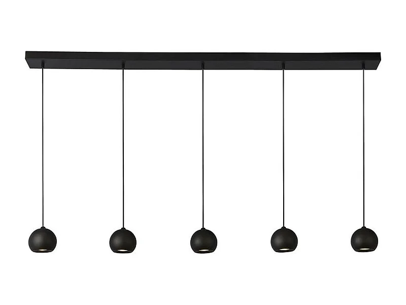Searchlight Eindhoven Sospensione a barra nera opaca a 5 luci