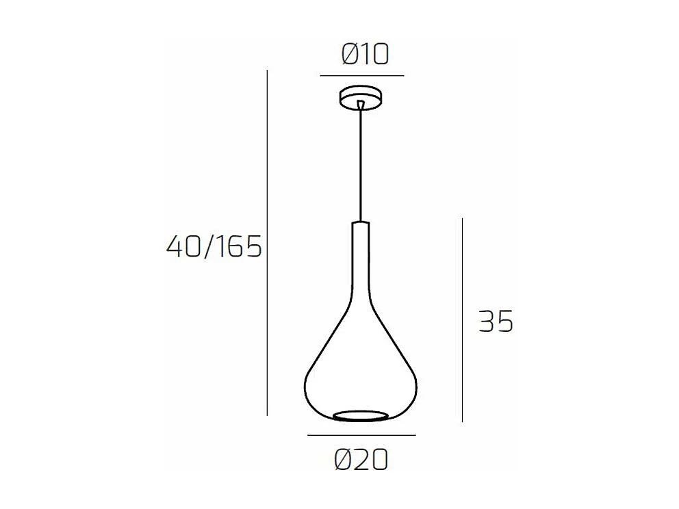 Suspension moderne Kona 1 lumière en verre vert - Culot E27 - Réglable jusqu'à 250 cm de diamètre