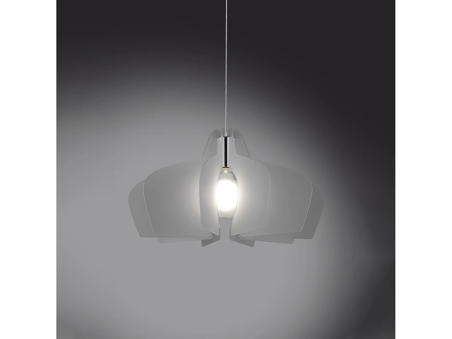 Sospensione Moderna Space Collection Polilux ® Satinato E Metallo Cromo E27