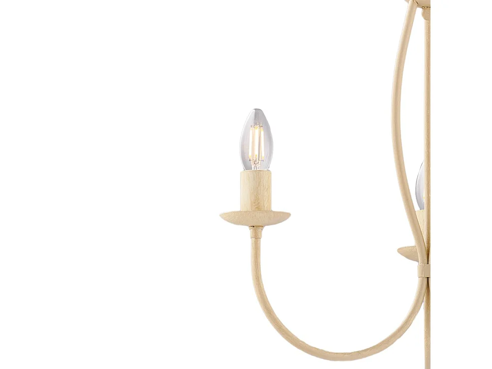 Botte Lustre en fer laqué ivoire à décor effet décapé, 3 lumières 110 d.45 BL147-3-AV