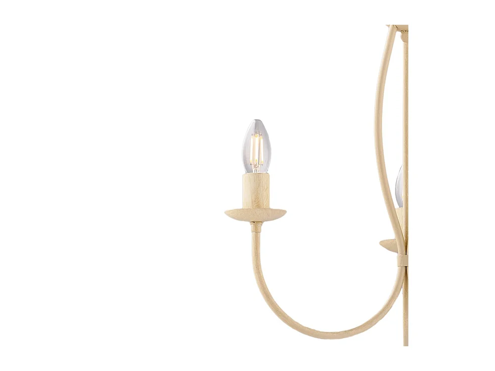 Botte Lustre en fer laqué ivoire à décor effet décapé, 3 lumières 110 d.45 BL147-3-AV