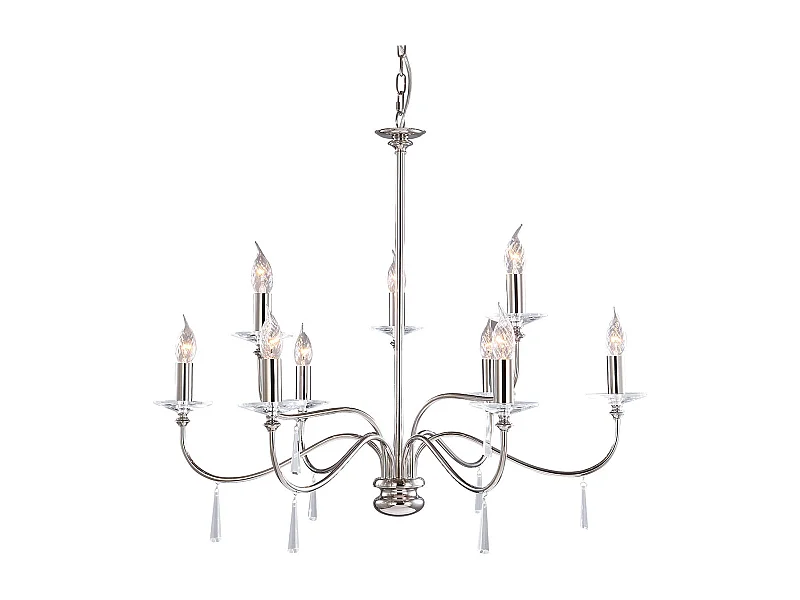 Elstead Finsbury Park - Lampadario a 9 luci con finitura nichel lucido, E14