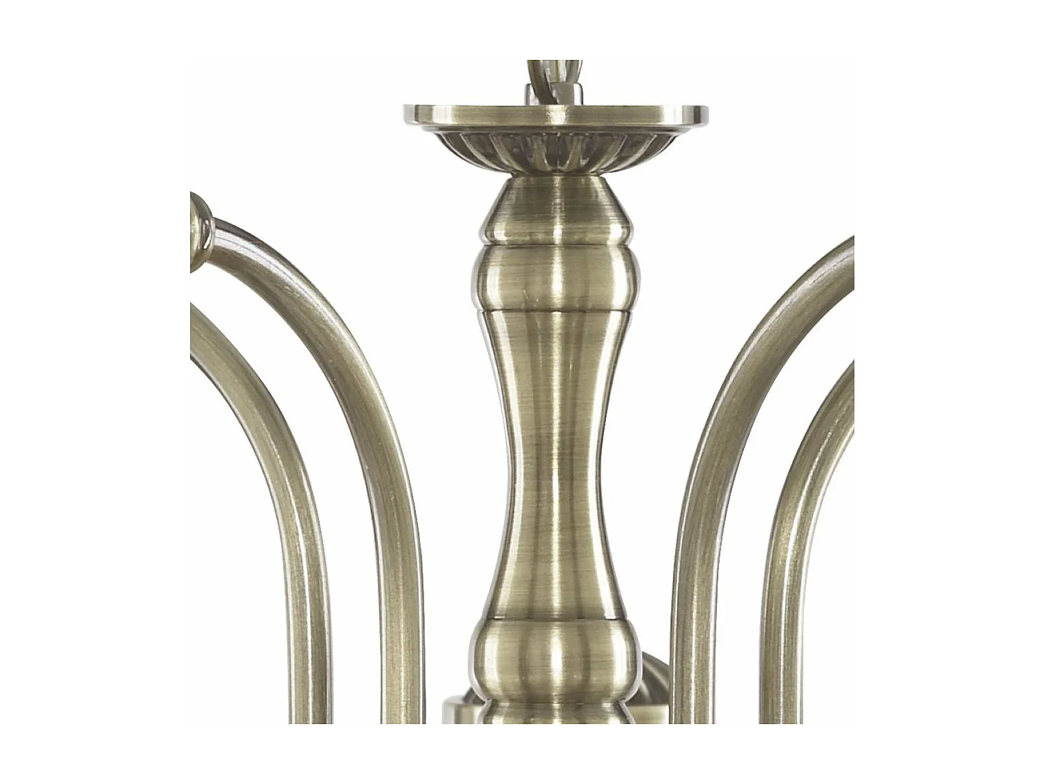 Searchlight American Diner Luminaire suspendu à 5 bras et bras multiples, laiton antique, verre nervuré, E27