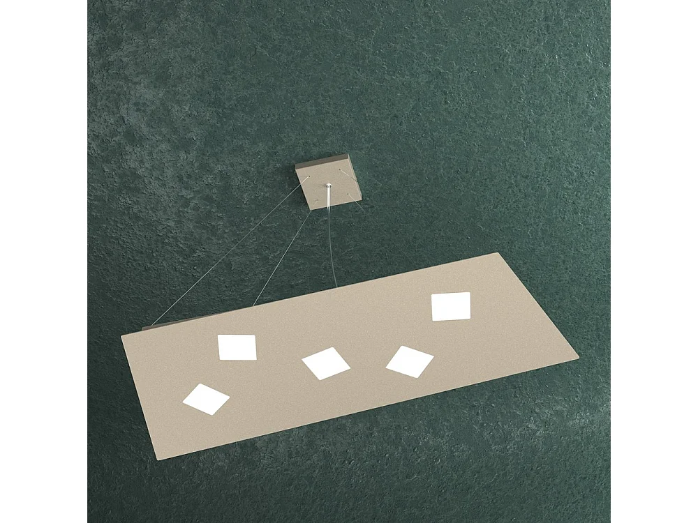 Sospensione Moderna Note Metallo Sabbia 5 Luci Gx53