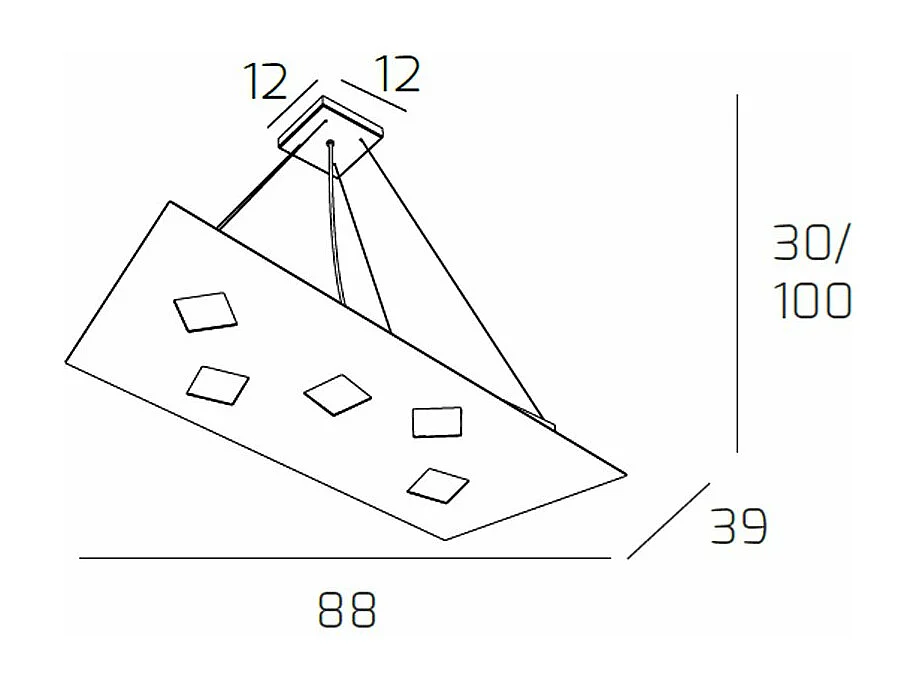 Sospensione Moderna Note Metallo Sabbia 5 Luci Gx53