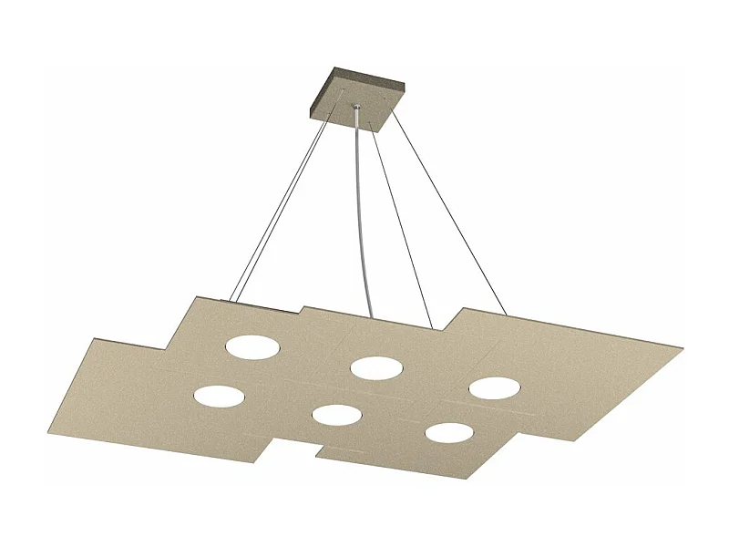 Plate Sospensione 6 Luci Sabbia