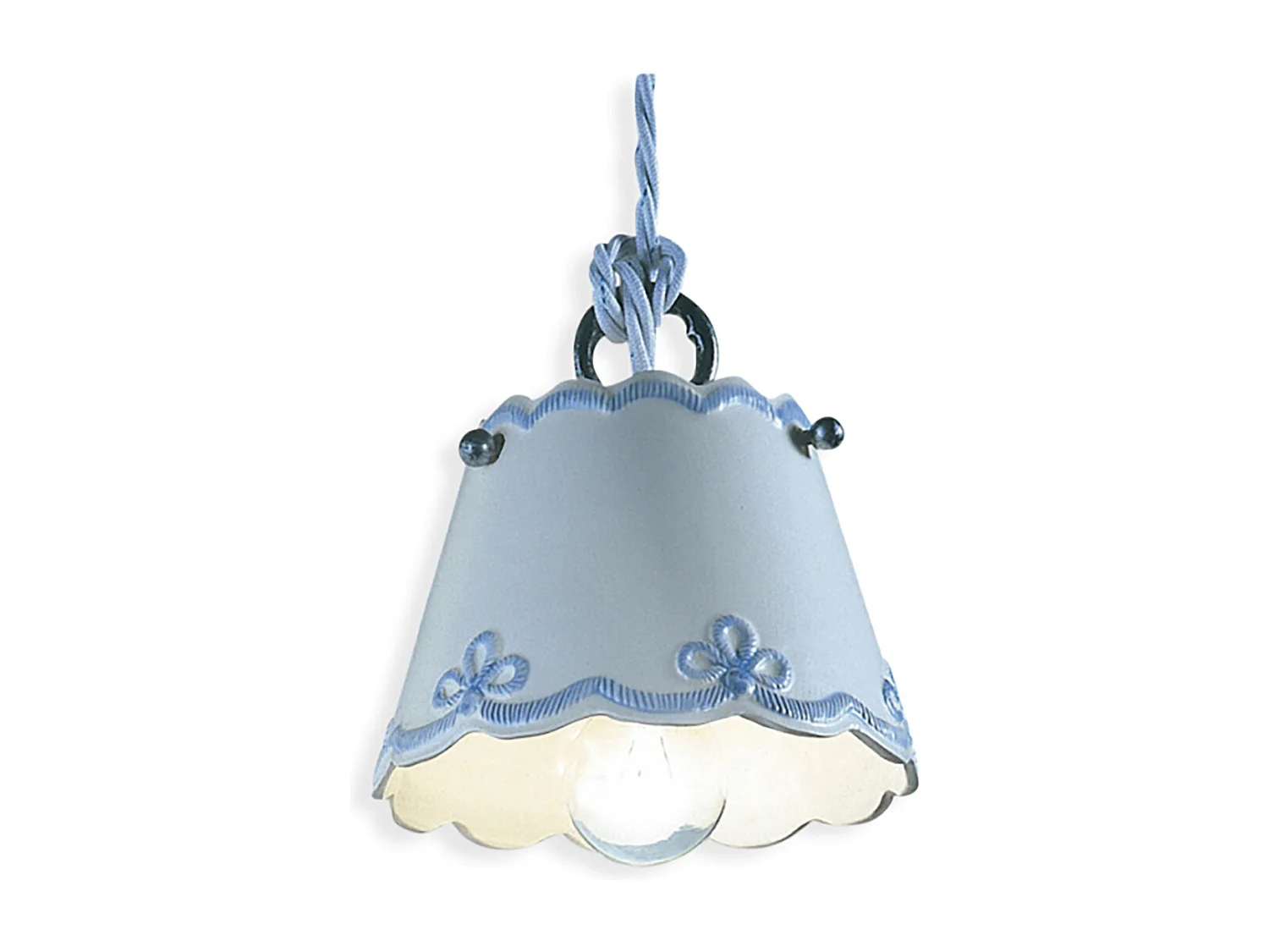 Lampadario Classico Ravenna Metallo E Ceramica Nero Sfumato Argento 1 Luce E14