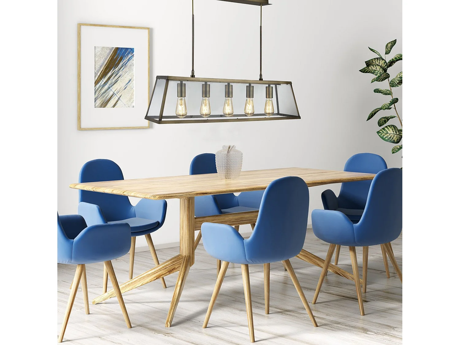 Searchlicht Voyager - 5 licht Lantern Anhänger Bar Antik Messing, E27