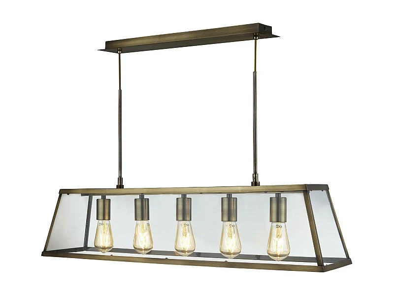 Searchlicht Voyager - 5 licht Lantern Anhänger Bar Antik Messing, E27