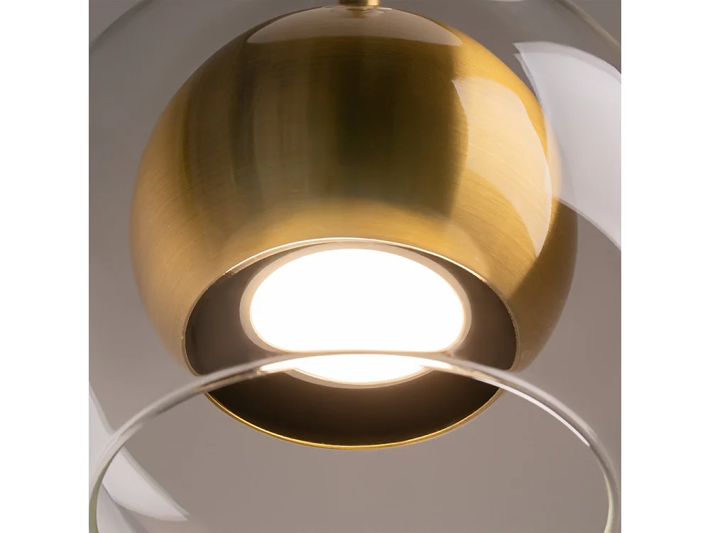 Lampada a Sospensione Ros Moderna Metallo Ottone Trasparente IP20