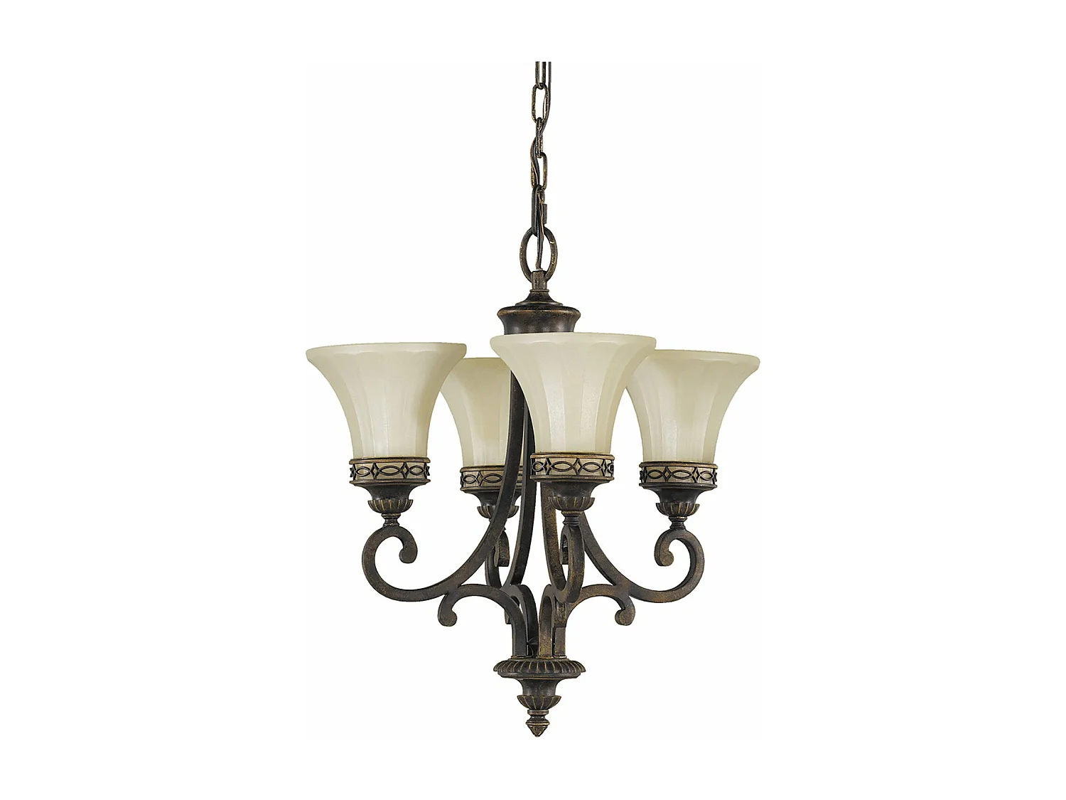 Lampadario Contemporaneo Drawing Room Acciaio Noce Vetro 4 Luci E27