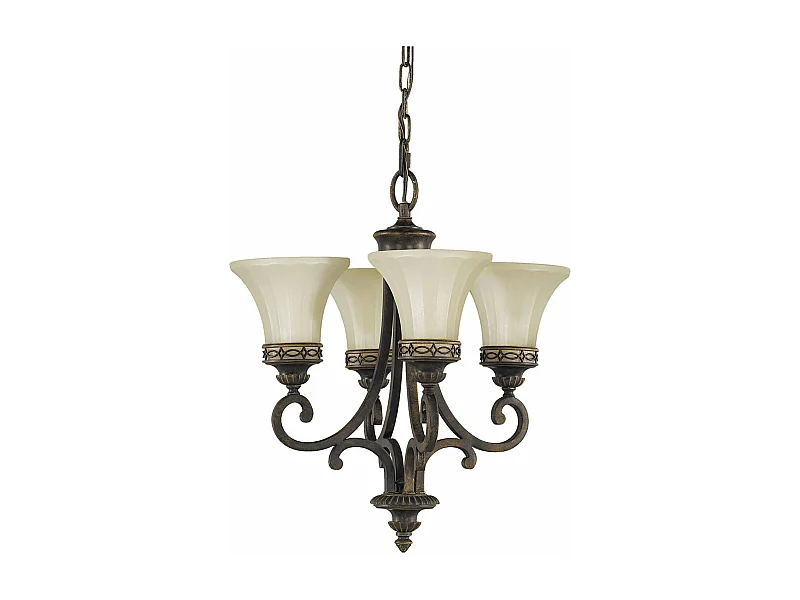 Lampadario Contemporaneo Drawing Room Acciaio Noce Vetro 4 Luci E27